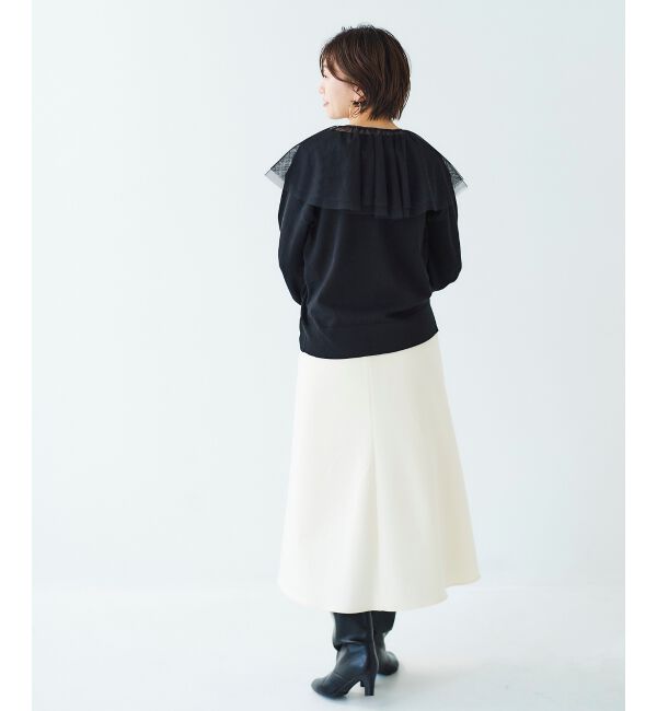 le.coeur blanc「《WEB限定アイテム》チュールケープ付き2wayニット」|ニット・セーター|