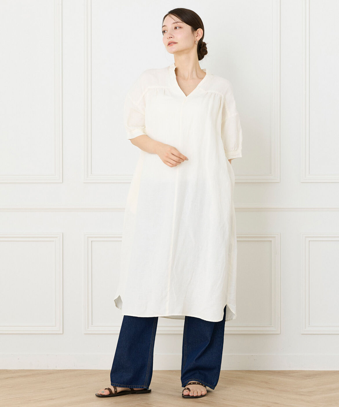 DAY by DAY it&rsquo;s international「レーヨンリネンギャザーワンピース」|ワンピース|