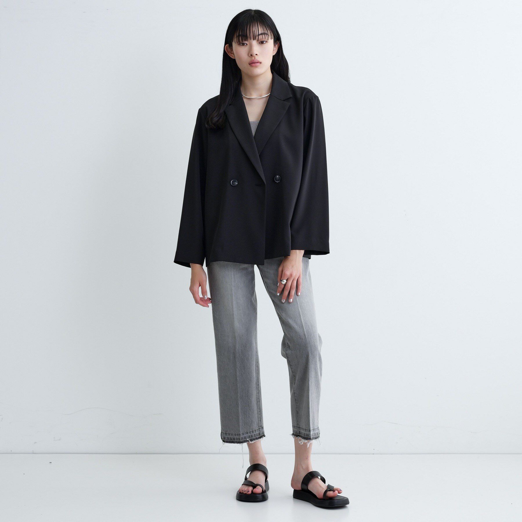 GALLEST「【セットアップ可】モードフィットダブルボタンジャケット【カセット服/オケージョン/通勤】」|テーラードジャケット|