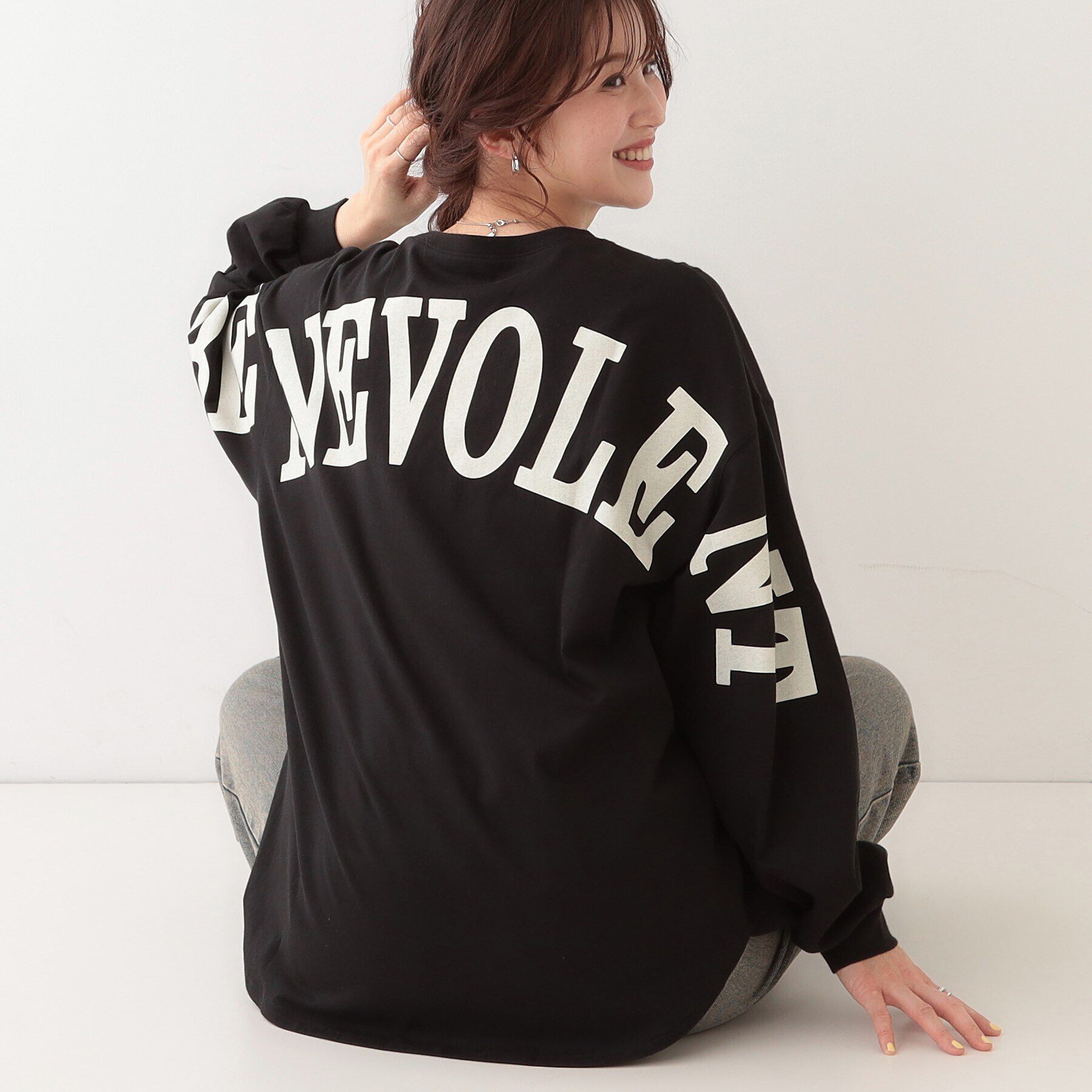 SHOO･LA･RUE「【洗える】1枚でもレイヤードでも 選べる5柄 BIGロンT」|Tシャツ・カットソー|ブラック(519)