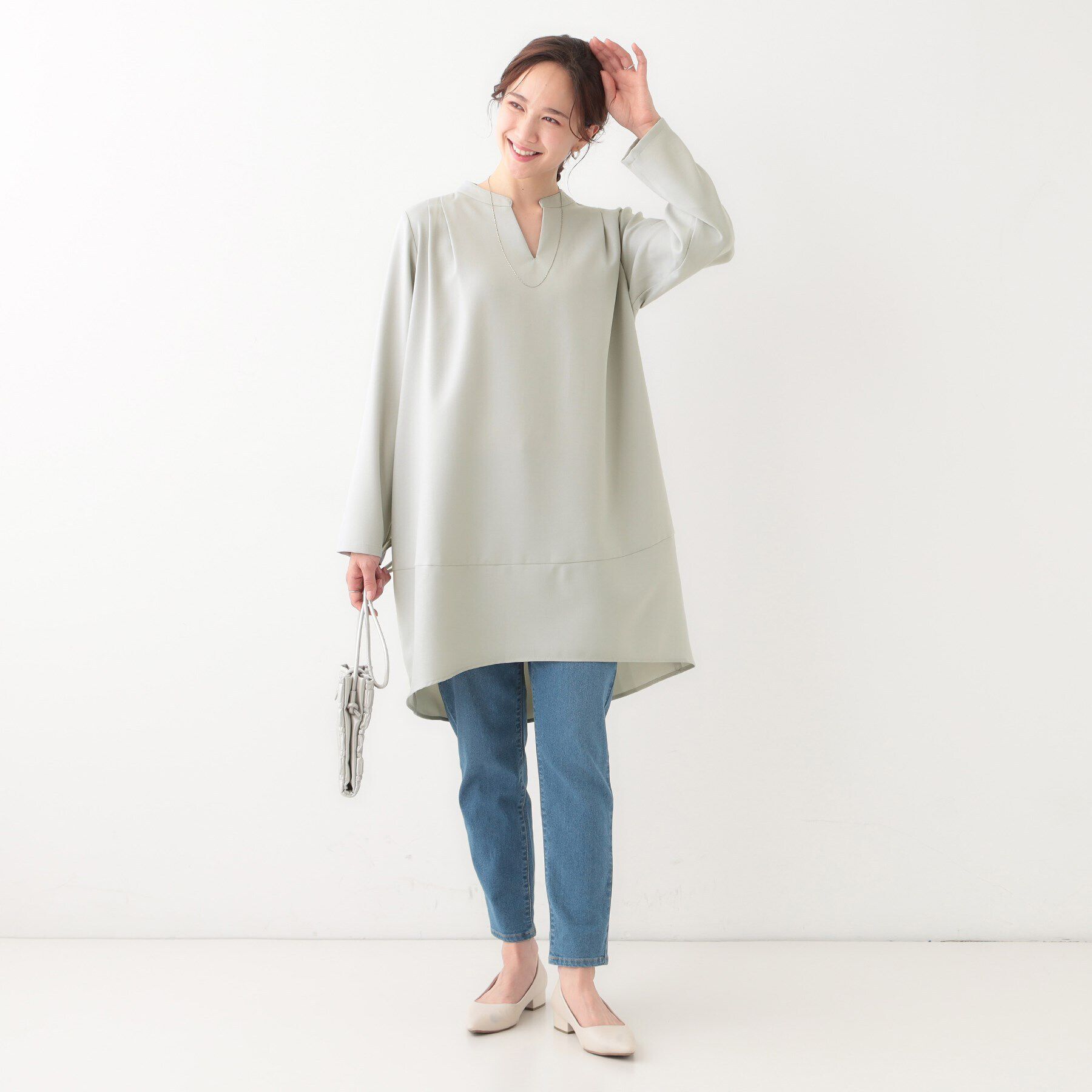 SHOO･LA･RUE「【体型カバー/洗える】なめらかなタッチが心地よい チュニックワンピース」|チュニック|
