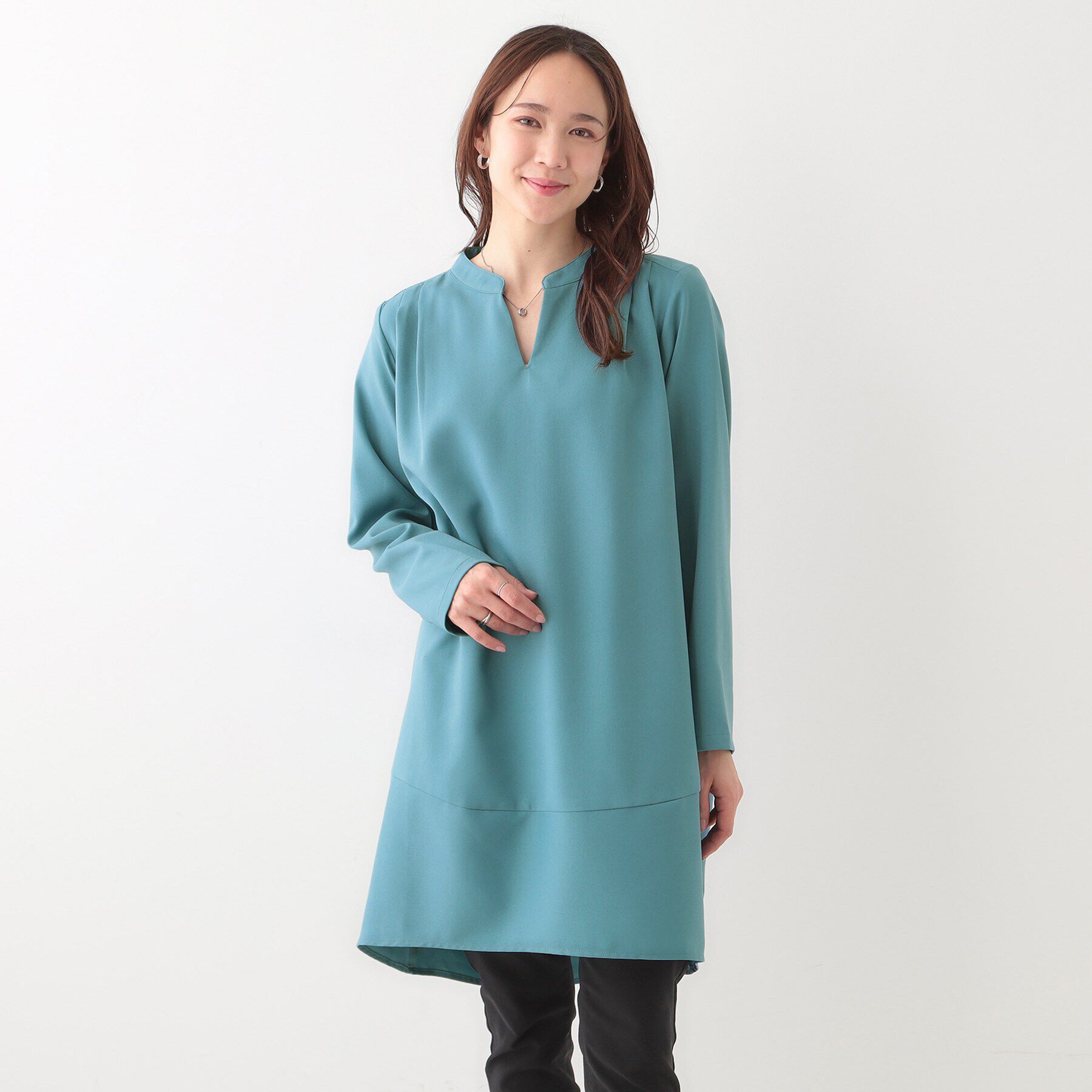 SHOO･LA･RUE「【体型カバー/洗える】なめらかなタッチが心地よい チュニックワンピース」|チュニック|
