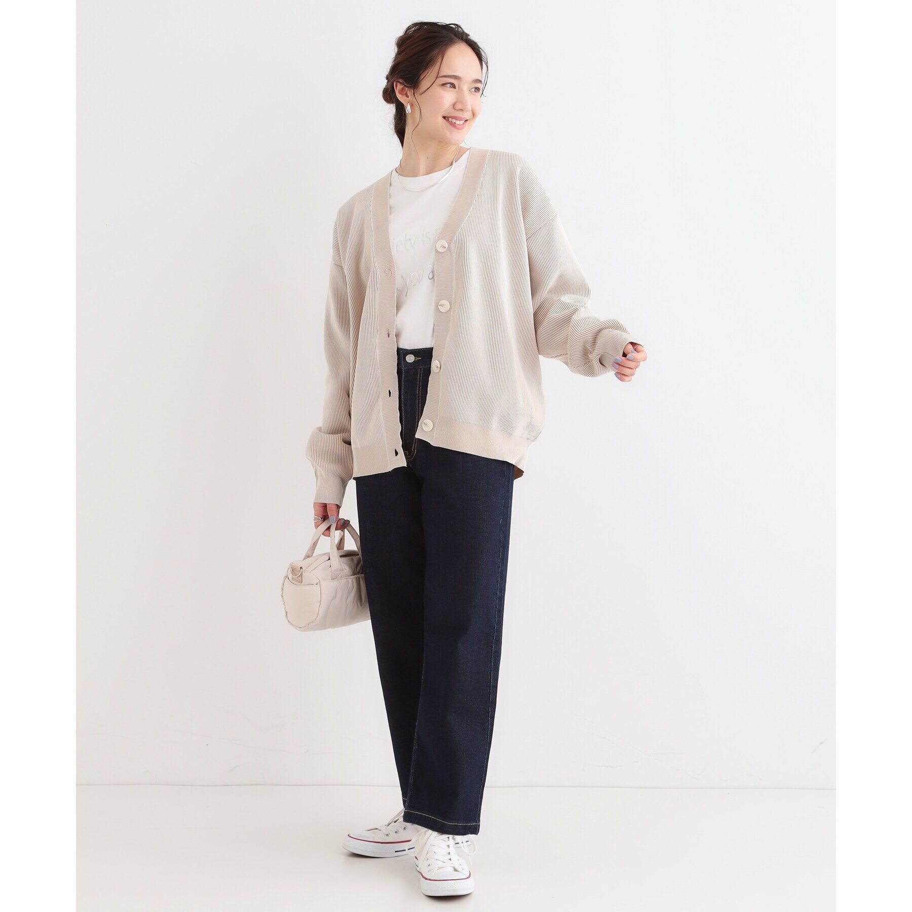 SHOO･LA･RUE「【着丈が選べる】スポンディッシュ配色畦カーディガン」|カーディガン|