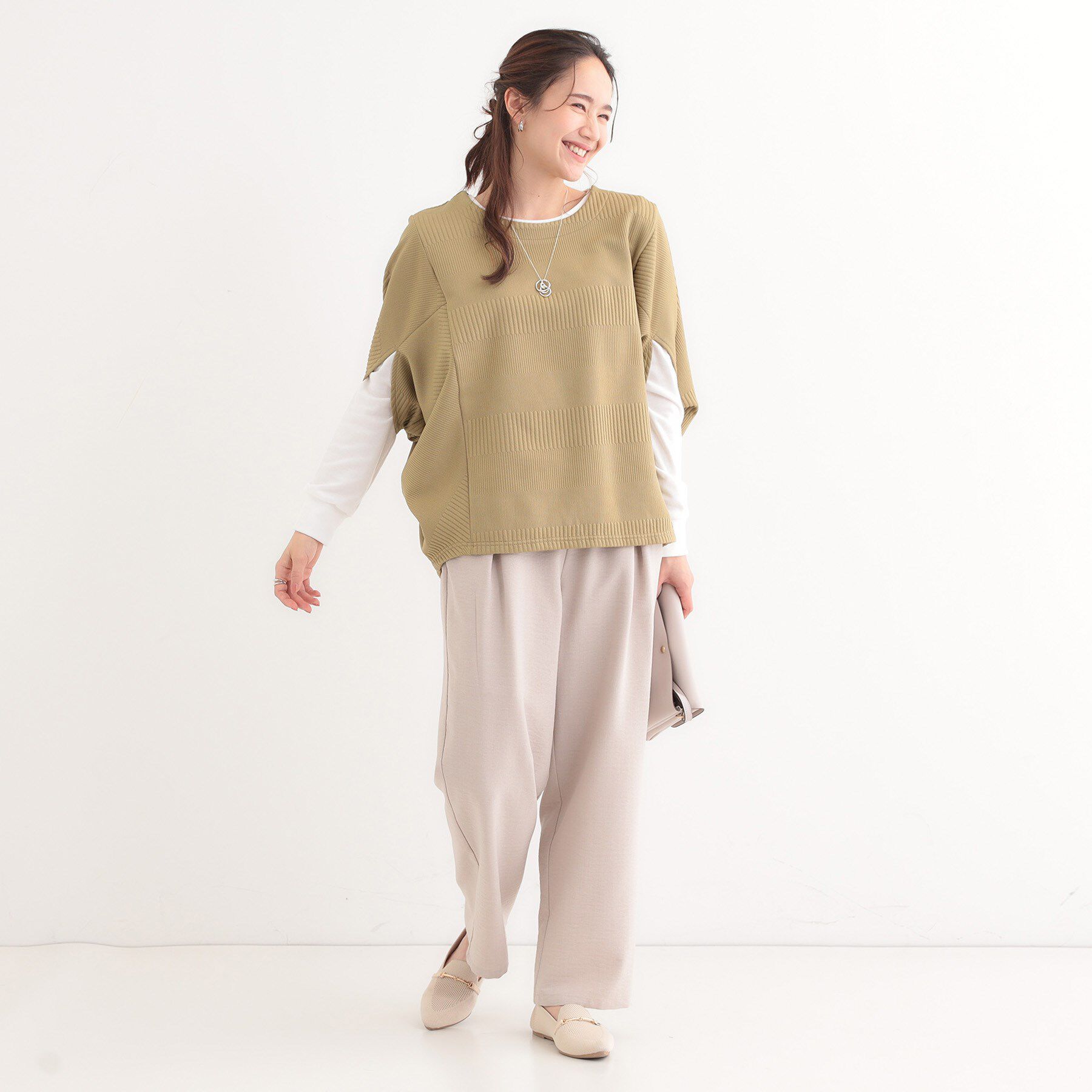 SHOO･LA･RUE「【2点セット/体型カバー】ロングシーズン楽しめる モモンガトップス＆ロンT」|その他|