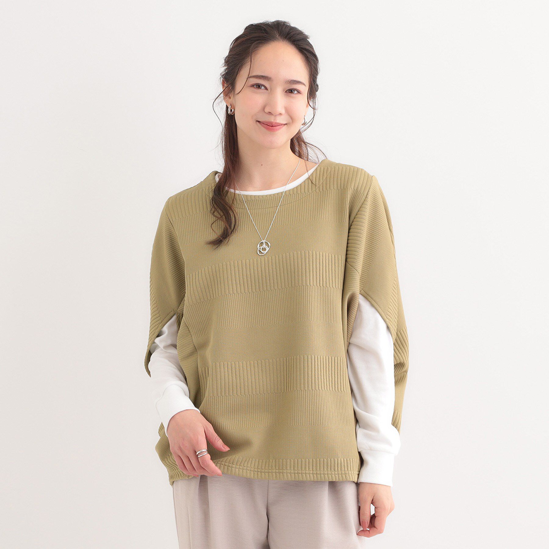 SHOO･LA･RUE「【2点セット/体型カバー】ロングシーズン楽しめる モモンガトップス＆ロンT」|その他|