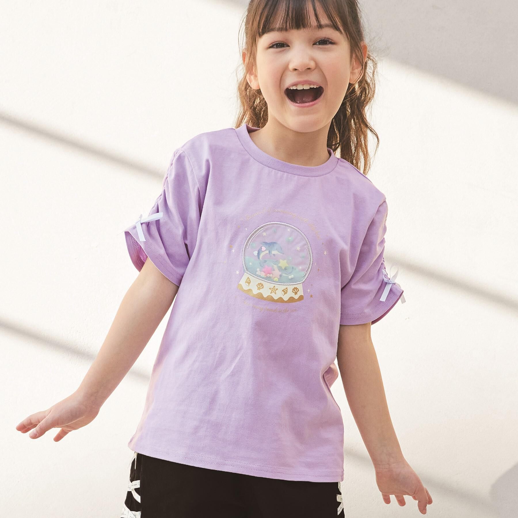 SHOO･LA･RUE「【100-150cm】スノードームオーガンジーTシャツ」|Tシャツ・カットソー|