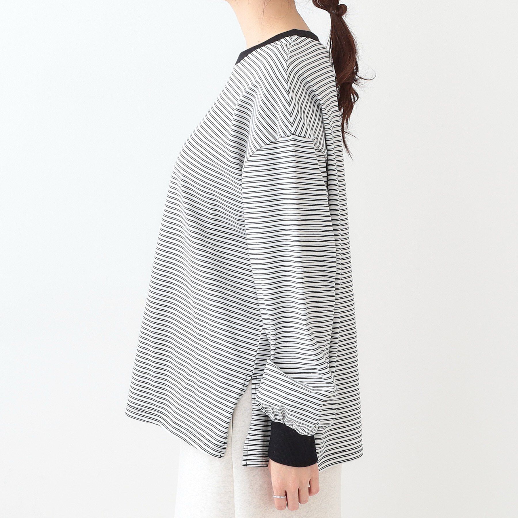 SHOO･LA･RUE「【洗える】ボーダーリブカットソー」|Tシャツ・カットソー|
