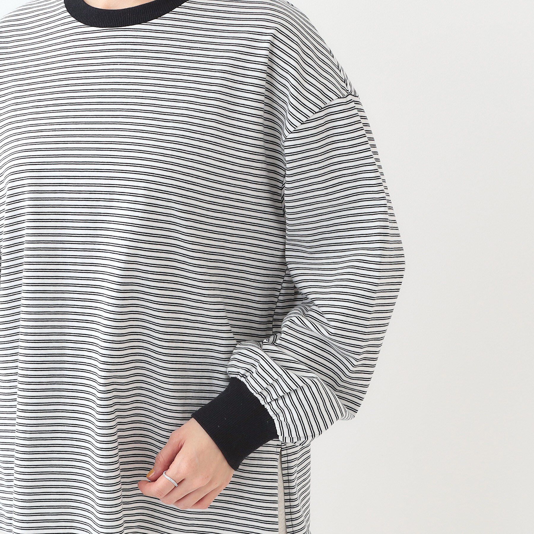 SHOO･LA･RUE「【洗える】ボーダーリブカットソー」|Tシャツ・カットソー|