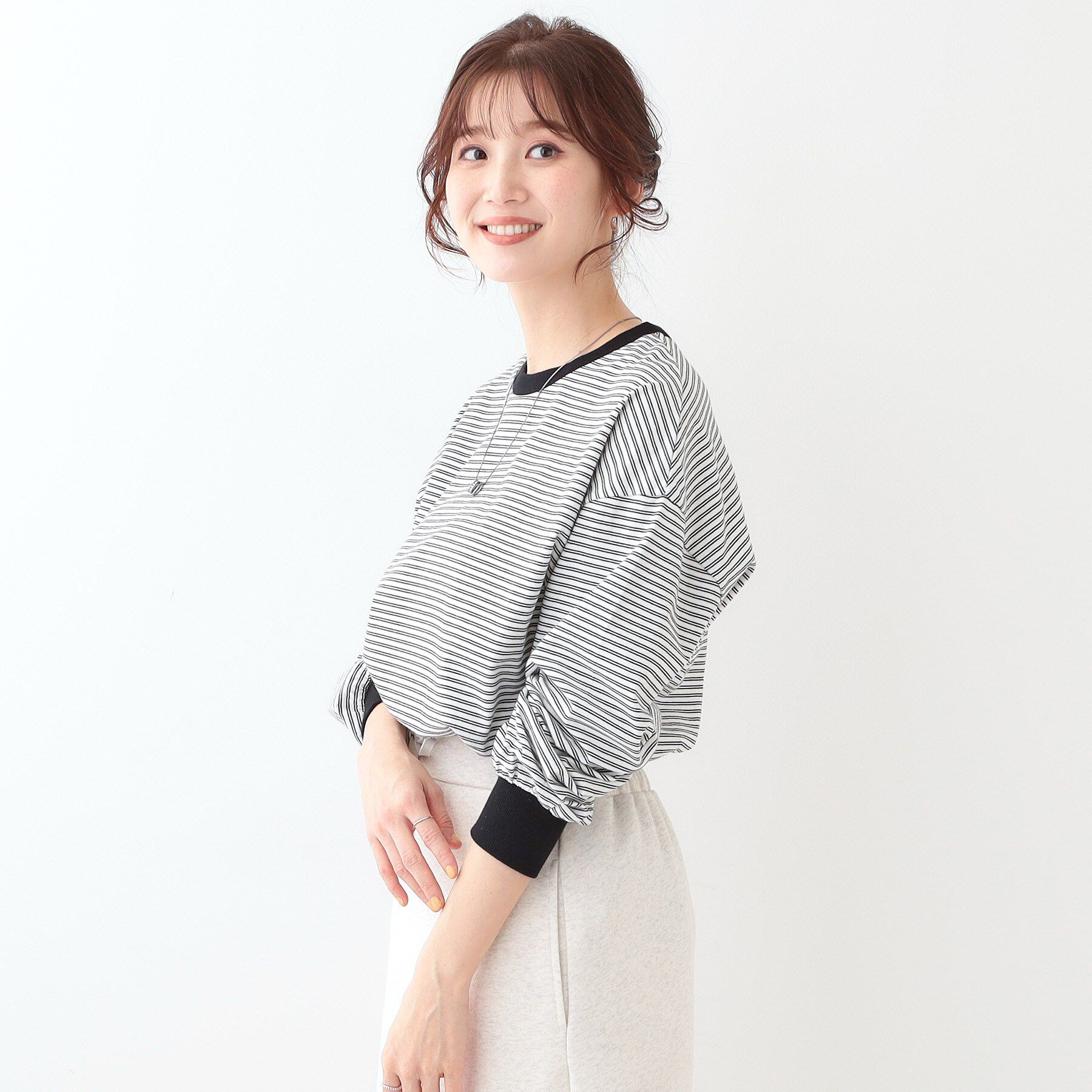 SHOO･LA･RUE「【洗える】ボーダーリブカットソー」|Tシャツ・カットソー|