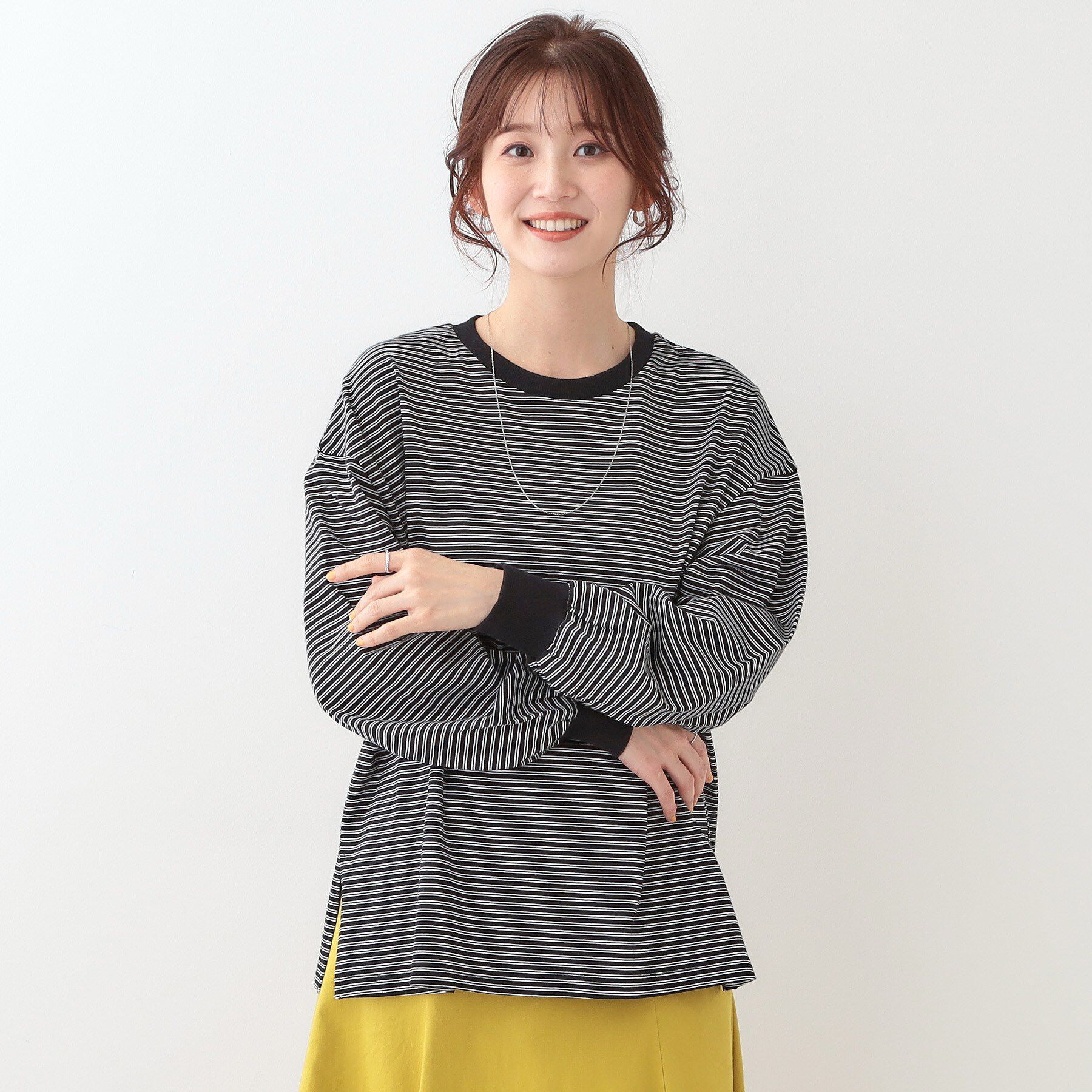 SHOO･LA･RUE「【洗える】ボーダーリブカットソー」|Tシャツ・カットソー|