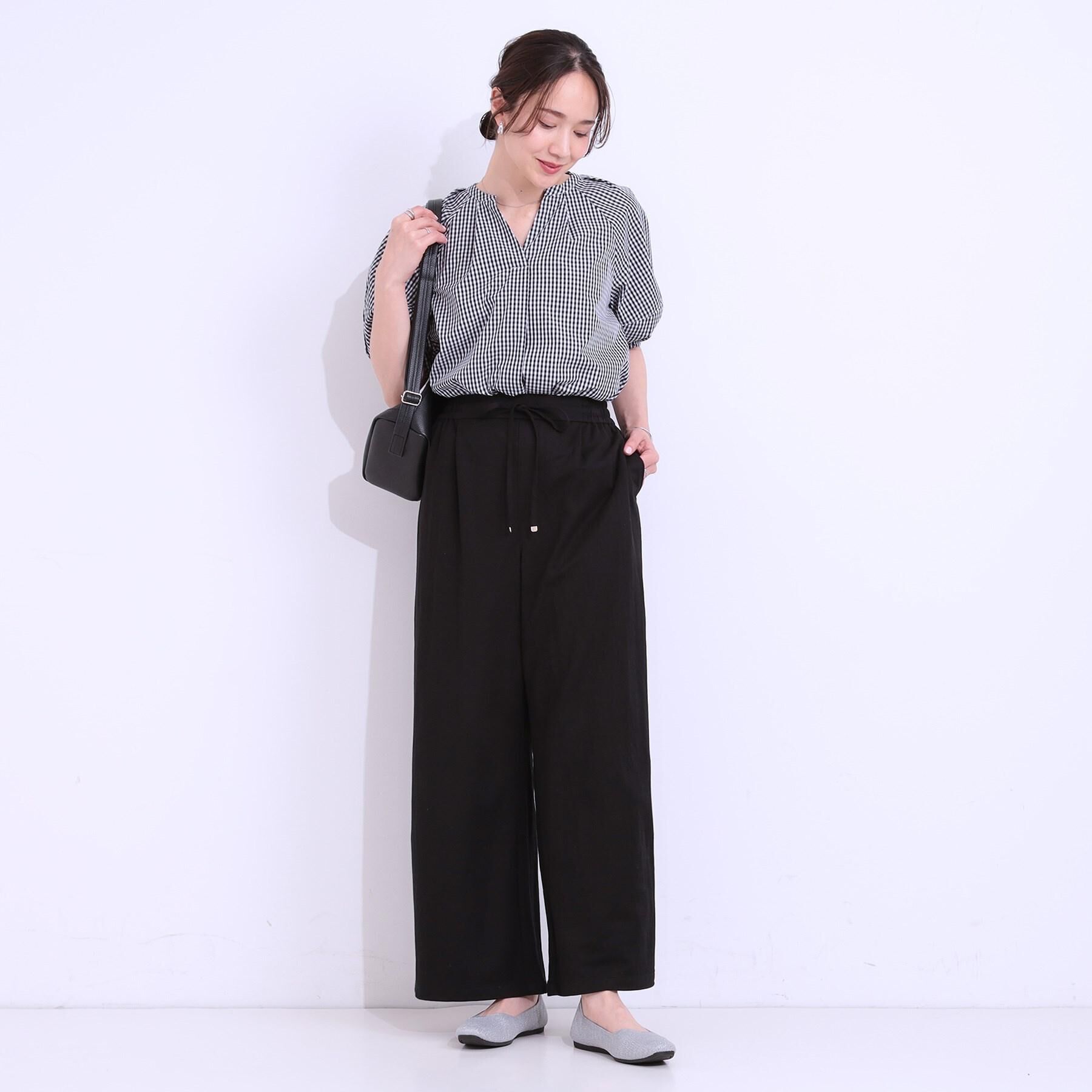 SHOO･LA･RUE「【洗える/S-LL】洗濯後しわになりにくい 5分袖スキッパーブラウス」|シャツ・ブラウス|