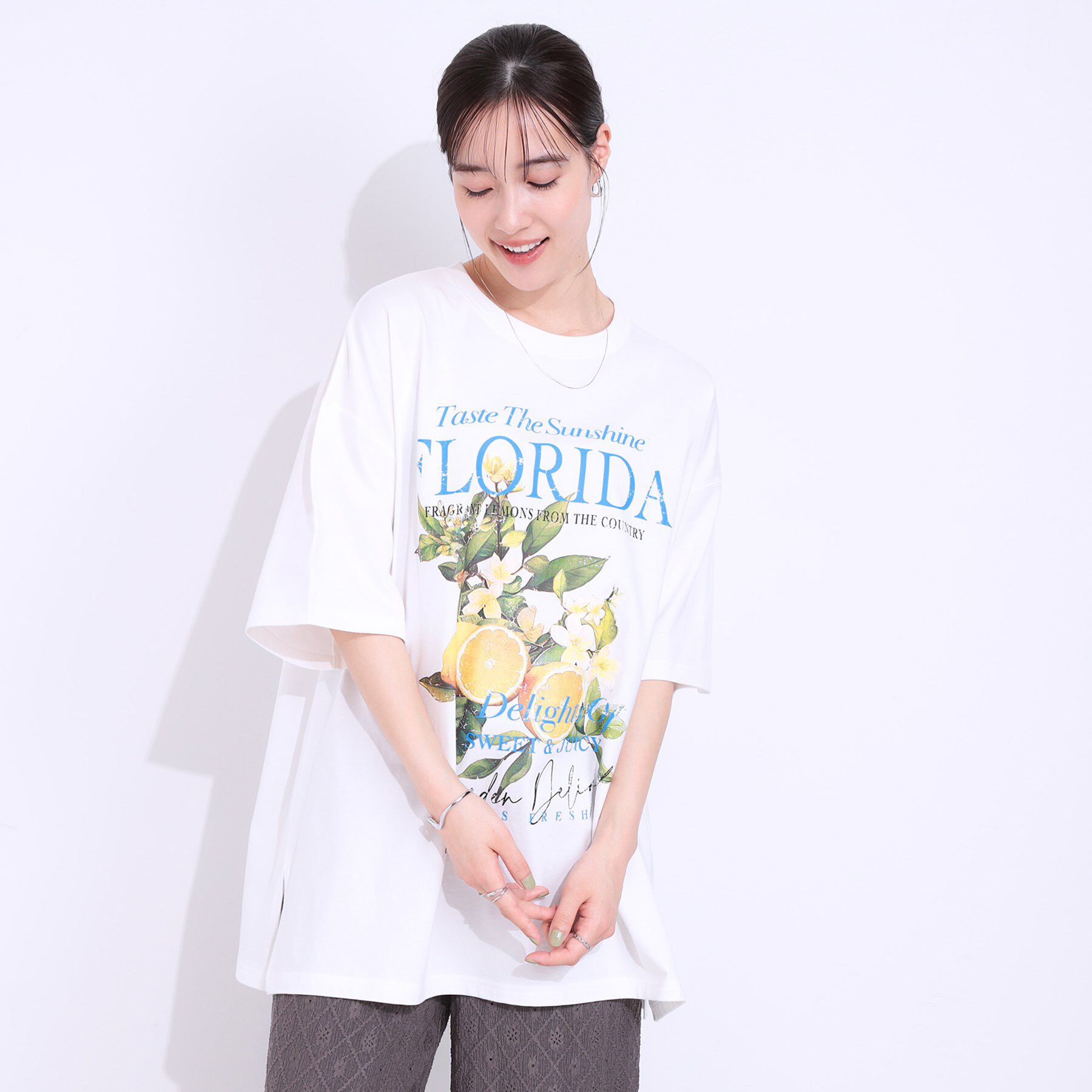SHOO･LA･RUE「【洗える】ゆるシルエットが抜け感を演出 プリントBIG Tシャツ」|Tシャツ・カットソー|