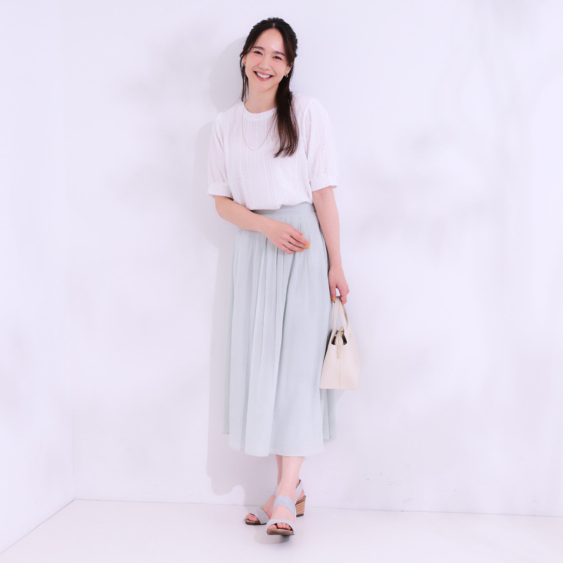 SHOO･LA･RUE「【S-LL/二の腕カバー】大人フェミニンな印象に ジャカードレーストップス」|Tシャツ・カットソー|