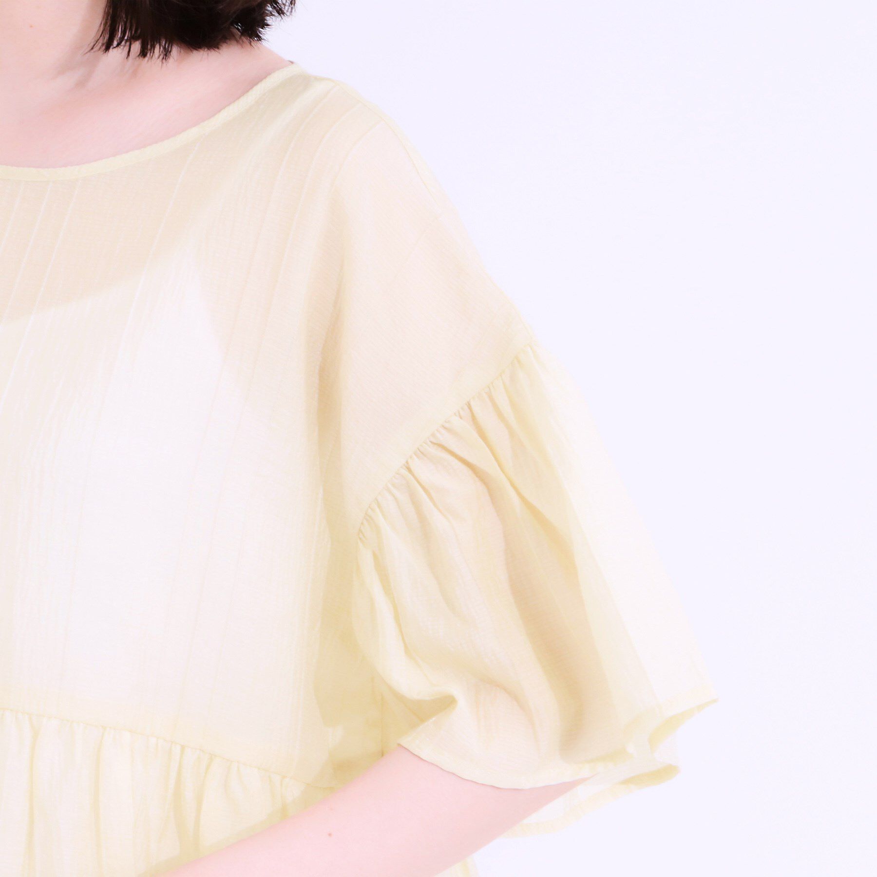SHOO･LA･RUE「【S-LL】ふわっと揺れる ペプラムデザインブラウス」|シャツ・ブラウス|