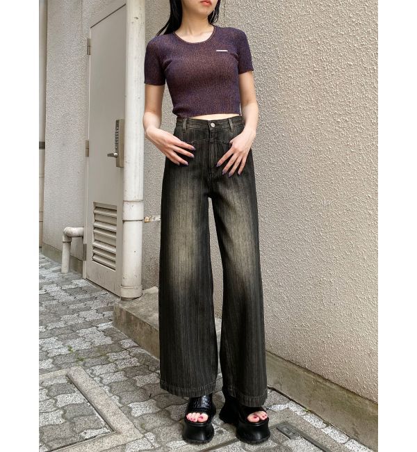 MURUA「プレートハーフスリーブラメニット」|ニット・セーター|