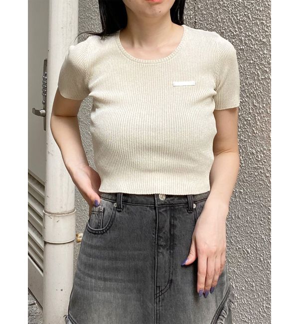 MURUA「プレートハーフスリーブラメニット」|ニット・セーター|