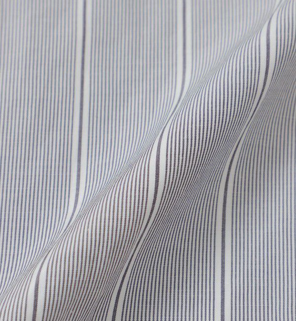 MACKINTOSH PHILOSOPHY「GREY LABEL ストライプバンドカラー半袖シャツ」|シャツ・ブラウス|