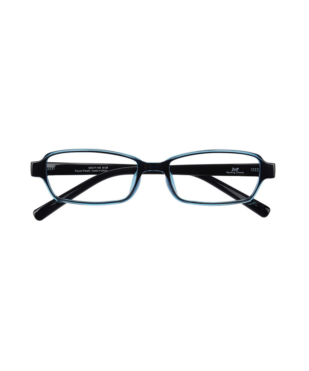  「スクエア型 リーディンググラス｜Zoff Reading Glasses（ブルー） 老眼鏡 圧迫感の少ないスクエアフレーム」|メガネ|