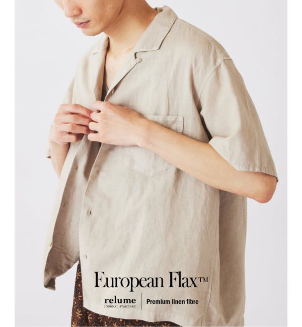 JOURNAL STANDARD relume「《予約》European Flax / ヨーロピアンフラックス ガーメントダイ 半袖シャツ」|シャツ・ブラウス|グレーA