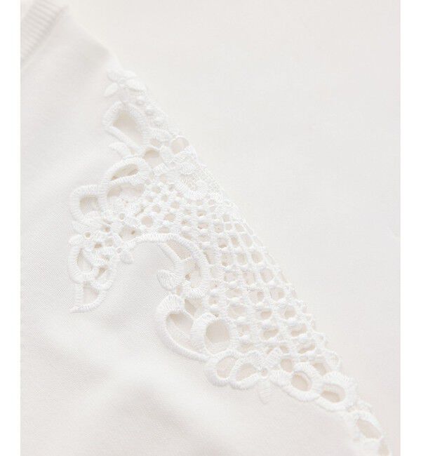 Rope&rsquo;Picnic「八方映えニット 袖レースニットプルオーバー/UVカット・接触冷感・イージーケア」|ニット・セーター|