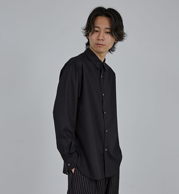 ABAHOUSE「【AH ABAHOUSE】ルーズフィット ロングスリーブシャツ」|シャツ・ブラウス|ブラック