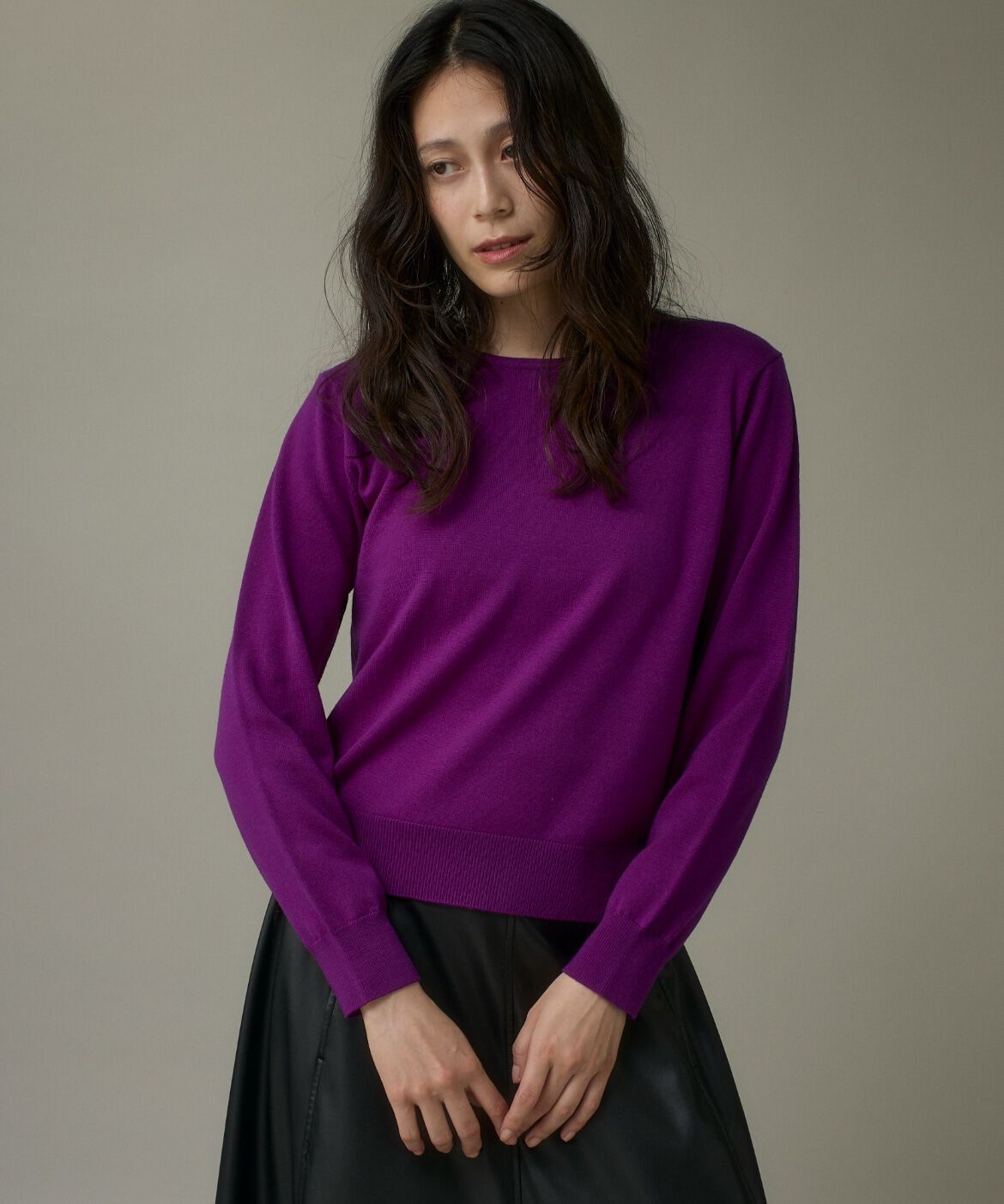 DAY by DAY it&rsquo;s international「ウォッシャブルウールベーシッククルーネックニット《HARMONY》」|ニット・セーター|パープル2