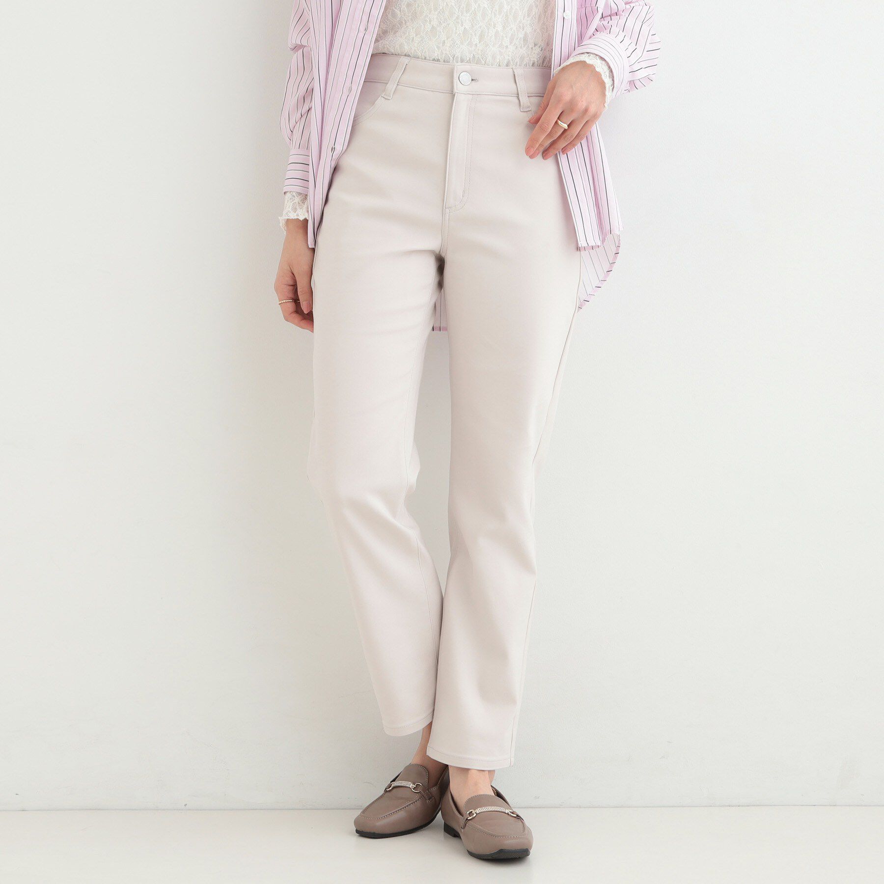 SHOO･LA･RUE「【洗濯機可/SS-LL/ストレッチ】すらっときれい見え 大人のストレッチストレートパンツ」|その他|