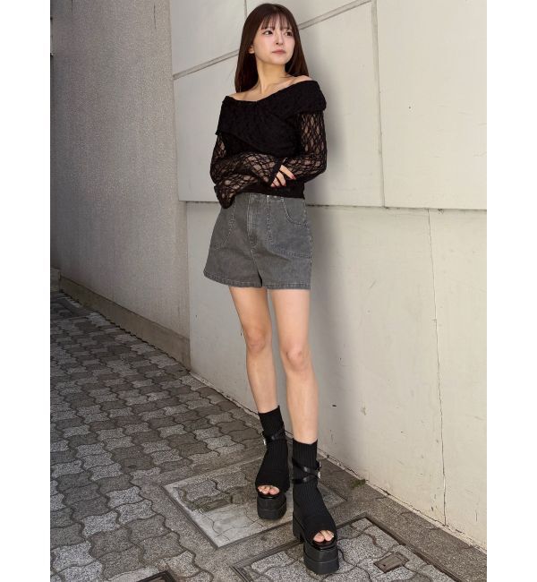 MURUA「レースカシュクールオフショルトップス」|Tシャツ・カットソー|