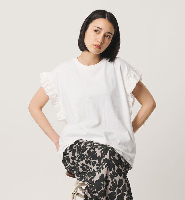 BEAUTY&YOUTH UNITED ARROWS「＜dahl&rsquo;ia＞フリルスリーブ Tシャツ」|Tシャツ・カットソー|