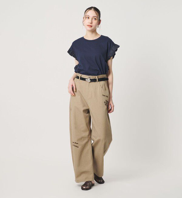 BEAUTY&YOUTH UNITED ARROWS「＜dahl&rsquo;ia＞フリルスリーブ Tシャツ」|Tシャツ・カットソー|