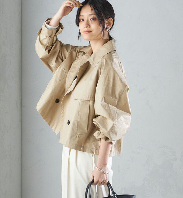 SHIPS for women「〈手洗い可能〉タイプライター ボリューム スリーブ ショート トレンチ コート ◇」|トレンチコート|