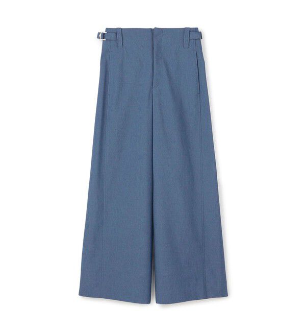 MACPHEE「ナチュラルスラブストレッチ セミワイドパンツ」|その他|65 ブルー