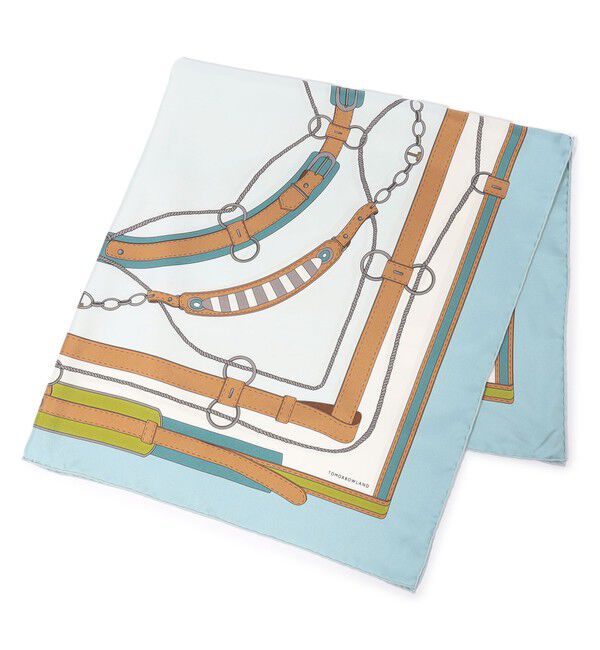 TOMORROWLAND GOODS「Atelier TOMORROWLAND CLASSIC シルクスカーフ」|バンダナ・スカーフ|62 ライトブルー系