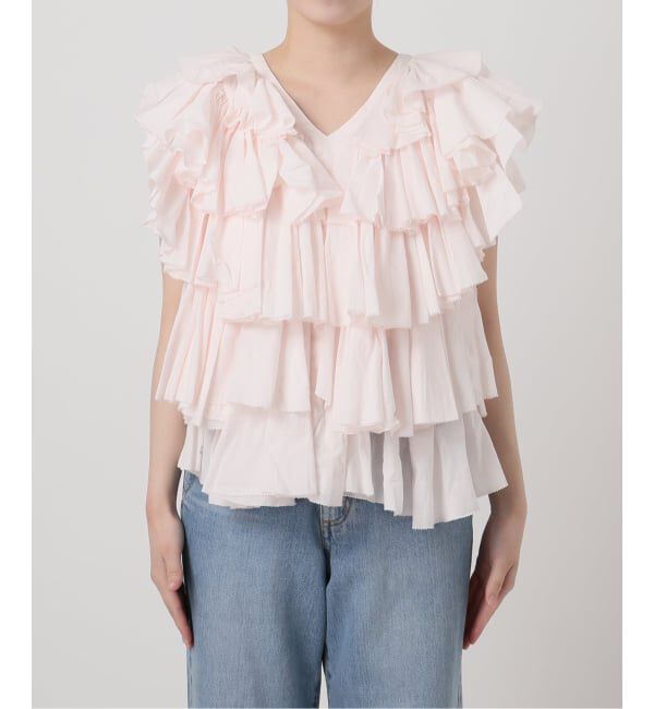 IENA「《新色/追加予約》AAYUSHI/アユーシ レイヤードラッフルブラウス SFN0715」|シャツ・ブラウス|