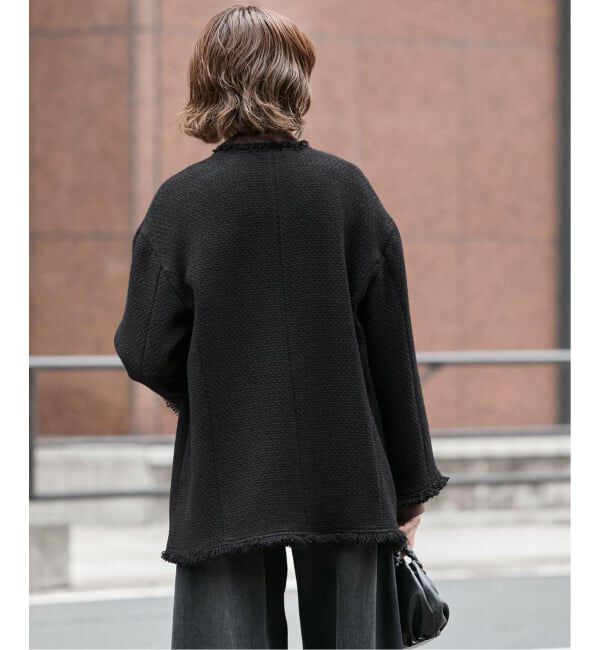 journal standard L'essage「《追加2》GIOLICAツイードBIGジャケット」|ノーカラージャケット|
