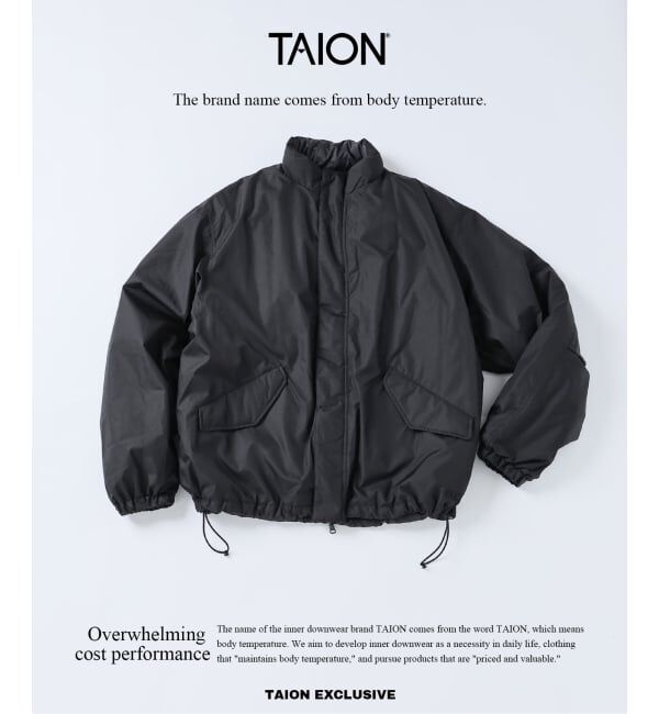 JOURNAL STANDARD relume「《WEB限定》TAION / タイオン 別注 リバーシブル ショートモッズ ダウンブルゾン」|ダウン|ブラック