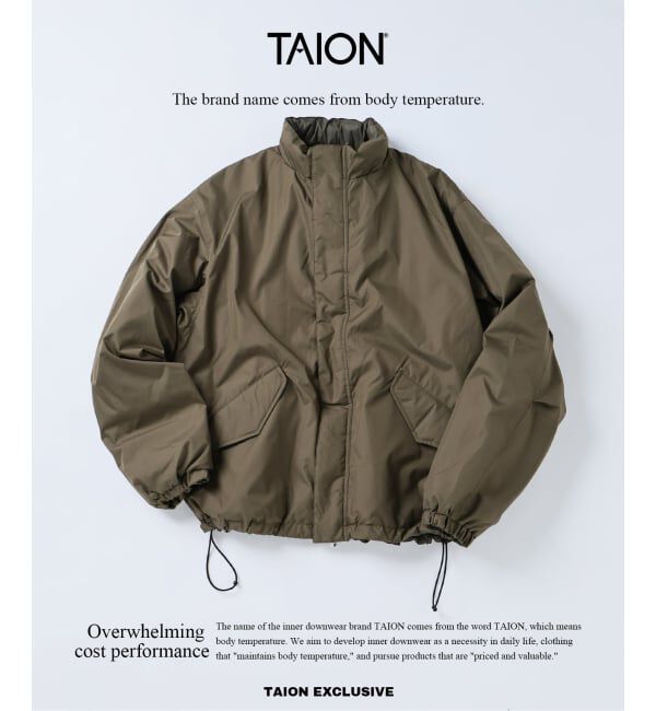 JOURNAL STANDARD relume「《WEB限定》TAION / タイオン 別注 リバーシブル ショートモッズ ダウンブルゾン」|ダウン|カーキ