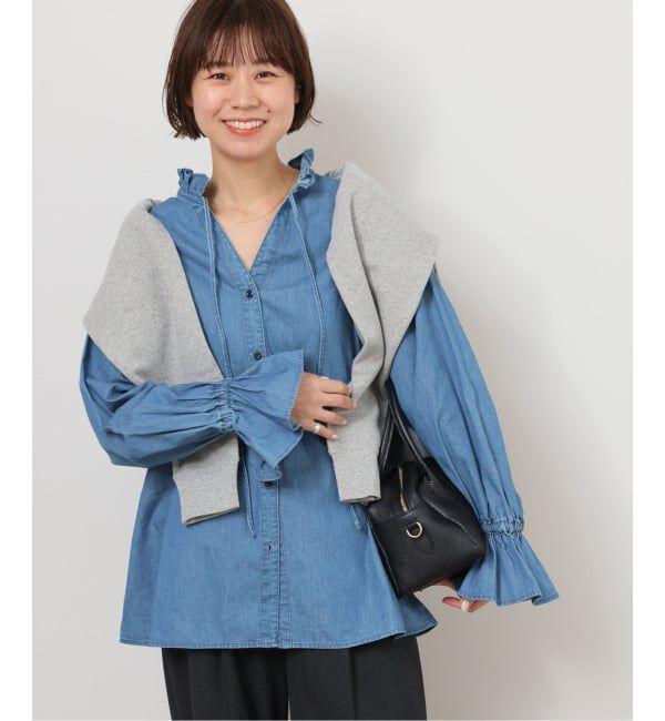 JOURNAL STANDARD relume「《追加》ライトデニムスタンドカラーブラウス」|シャツ・ブラウス|