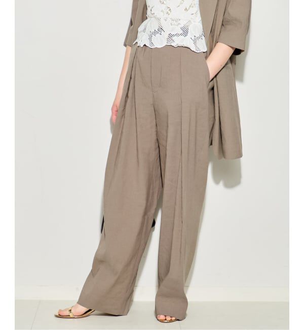 journal standard L'essage「バイオリネン ワイドタックパンツ」|スラックス|カーキ