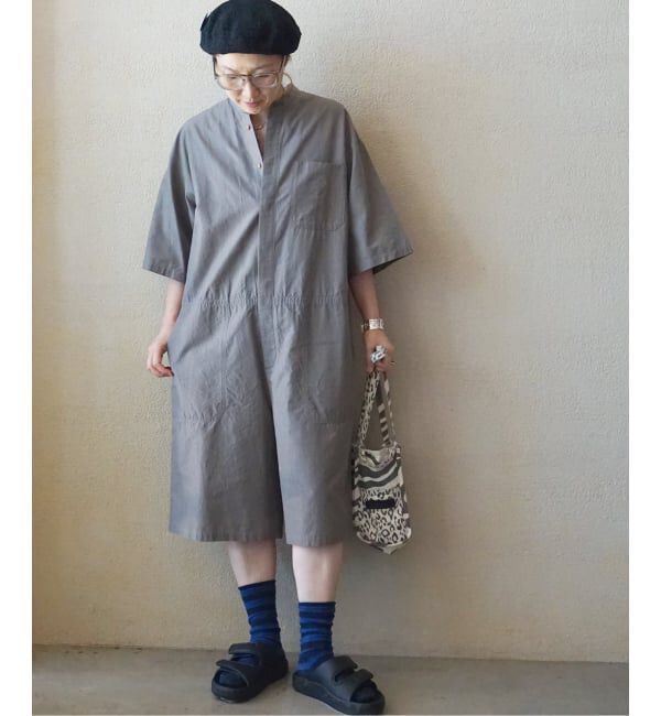 journal standard luxe「C/Cuタイプスタンドカラーハーフオールインワン」|オールインワン|