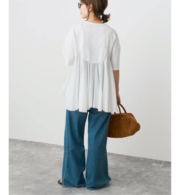 Spick and Span「《一部店舗+WEB限定 / 追加予約》AAYUSHI / アユーシ ペプラムラッフルTシャツ」|Tシャツ・カットソー|