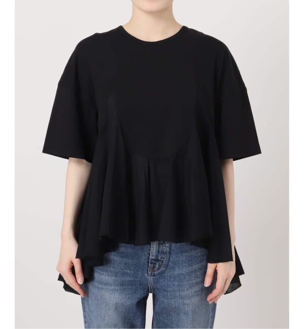 Spick and Span「《一部店舗+WEB限定 / 追加予約》AAYUSHI / アユーシ ペプラムラッフルTシャツ」|Tシャツ・カットソー|
