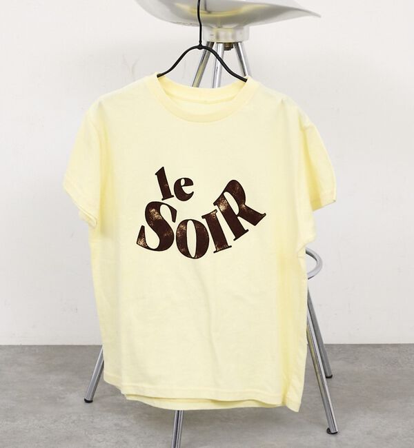 abahouse mavie「【コットン100％】甘編み天竺フロッキープリントTシャツ/半袖/夏服/ロゴT」|Tシャツ・カットソー|