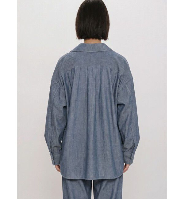 MIDIUMISOLID「MIDIUMISOLID for Ladies シアーデニムオープンカラーシャツ(BLEACH)」|シャツ・ブラウス|