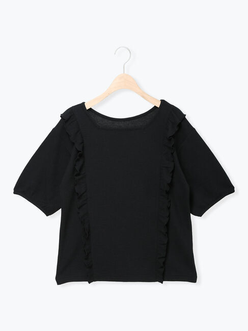 Samansa Mos2「柄アソートワッフル前後2WAYカットソー」|Tシャツ・カットソー|ブラック