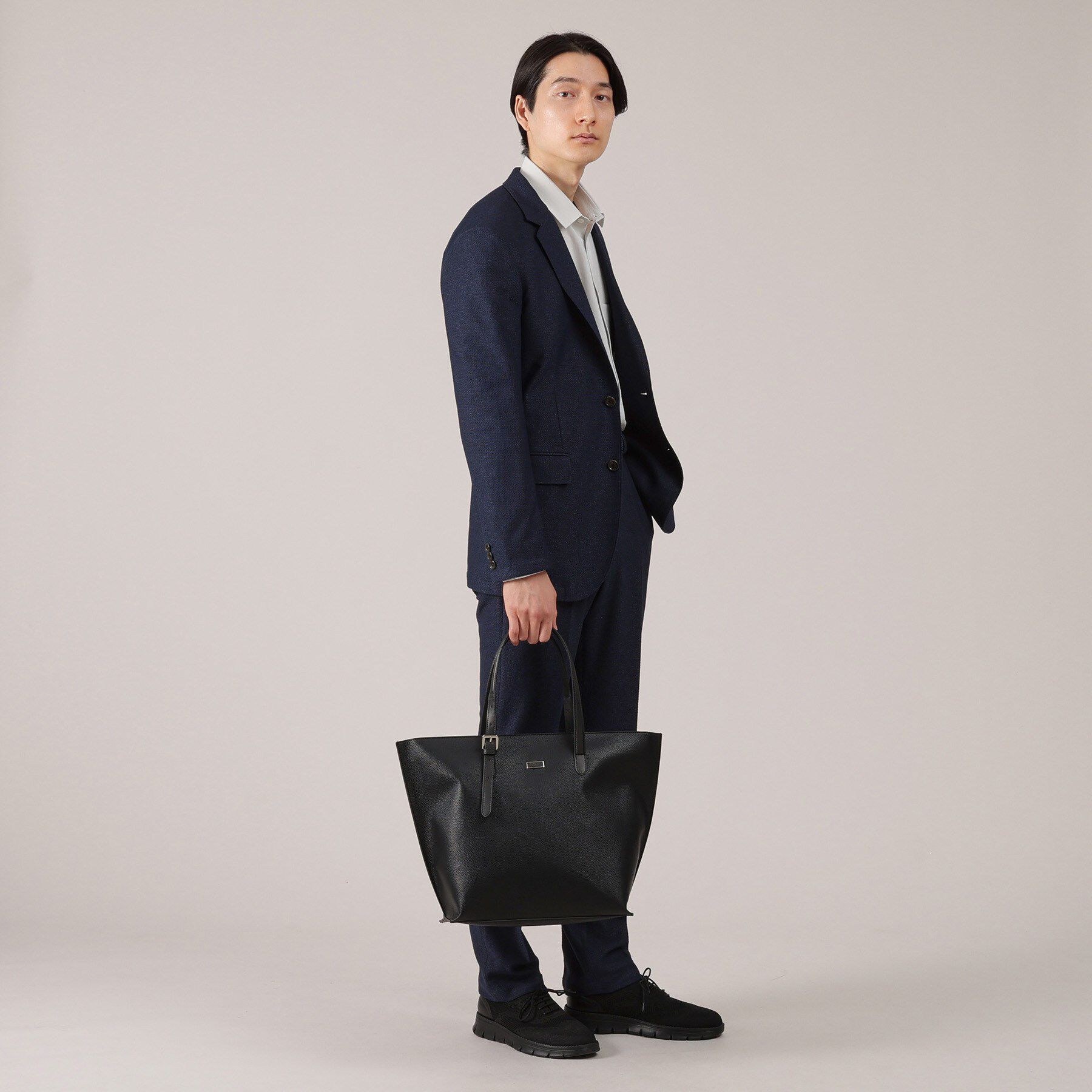 TAKEO KIKUCHI「レザーハンドル シュリンクPU トート」|トートバッグ|