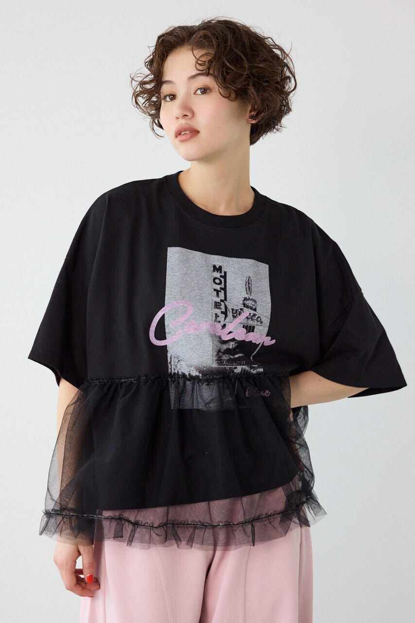 RODEO CROWNS「チュールドッキングトップス」|Tシャツ・カットソー|BLK