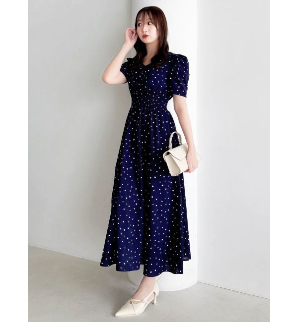 dazzlin「【WEB限定】ハートパターンシャーリングワンピース」|ワンピース|