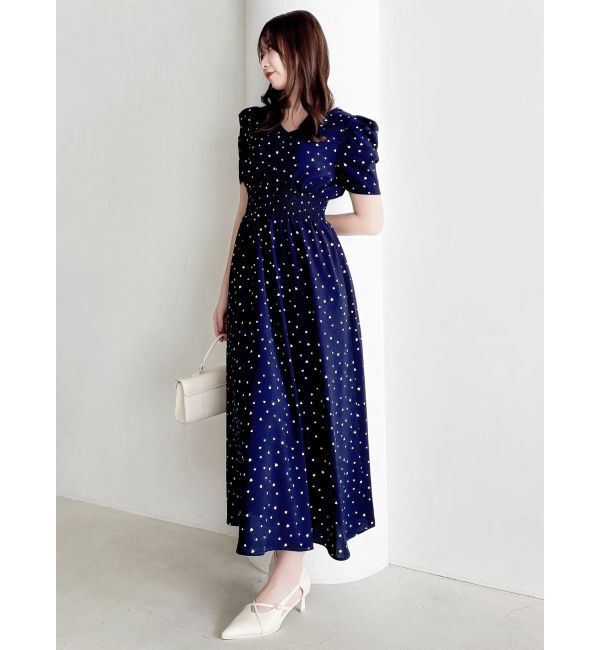 dazzlin「【WEB限定】ハートパターンシャーリングワンピース」|ワンピース|