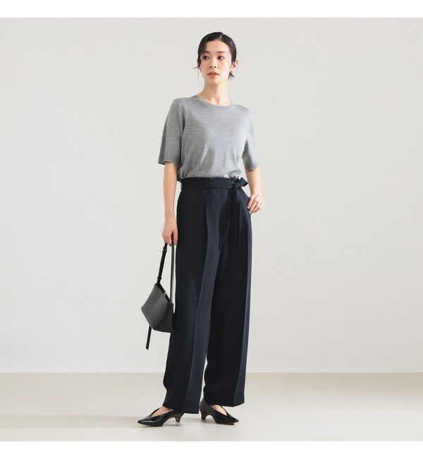 Demi-Luxe BEAMS 「シルク ハーフスリーブ プルオーバー」|ニット・セーター|